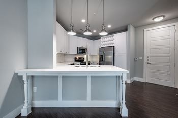 Sleek wood-style plank flooring